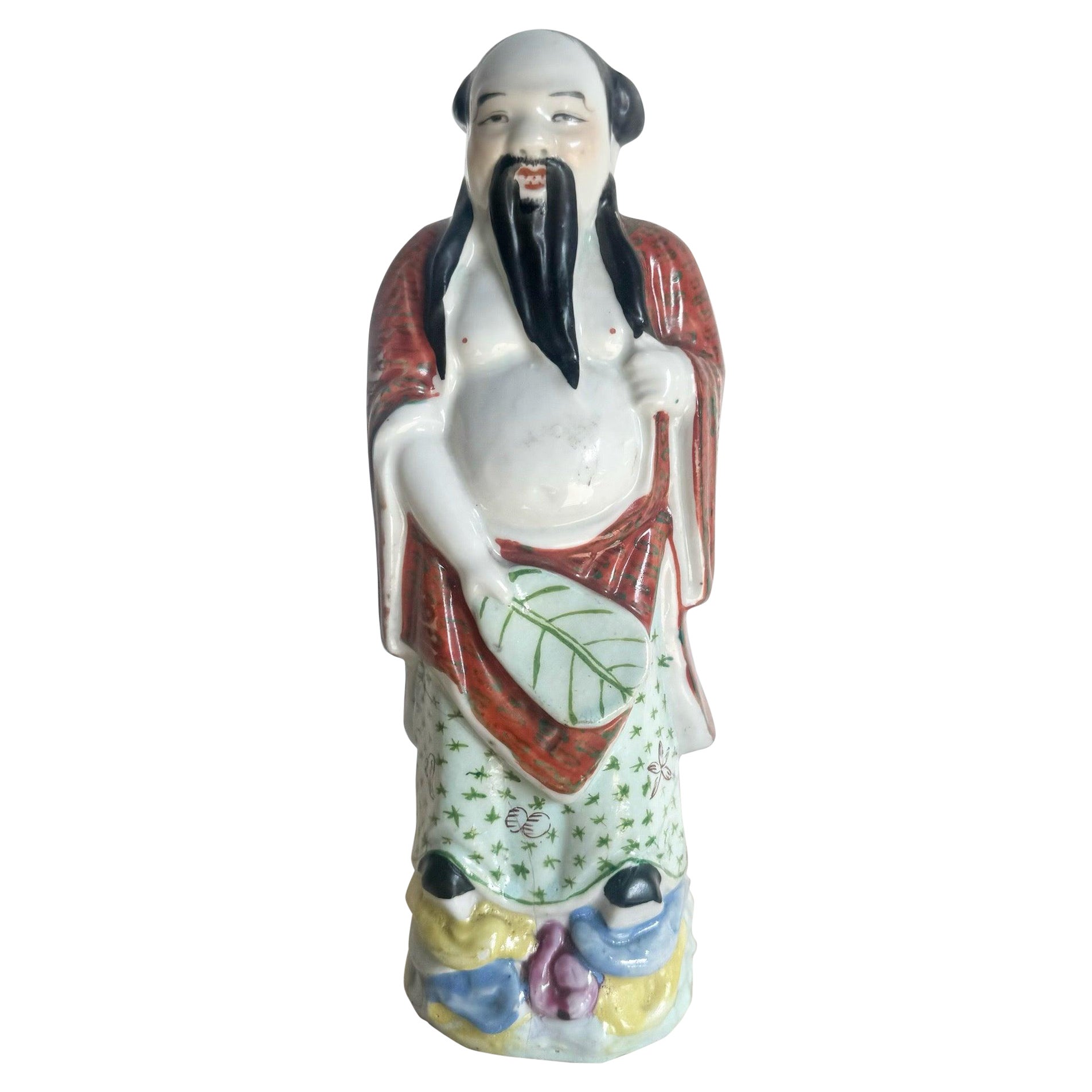 Vintage Chinese Taoist Porcelain Sculpture For Sale