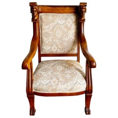 Vintage Hand Carved Face and Clawfoot Dining Chair