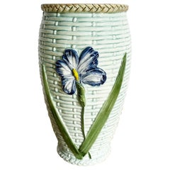 Vintage Italian Hand Painted Floral Ceramic Vase