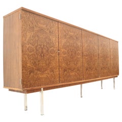 XXL aparador / highboard vintage de nogal burl de los años 60
