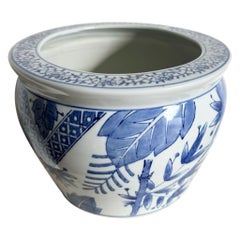 Chinese Blue and White Porcelain Fish Bowl Vase