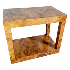 Burl Laminate Cubic Side Table