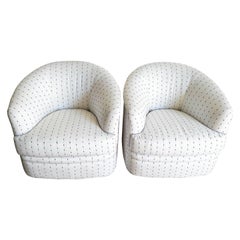 Chaises pivotantes postmodernes blanches et grises de Carter