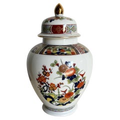Vintage Hand Painted Asian Porcelain Ginger Jar