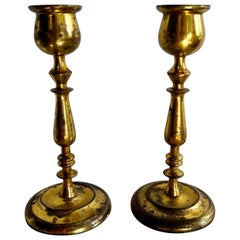 Vintage Brass Candle Stick Holders - a Pair