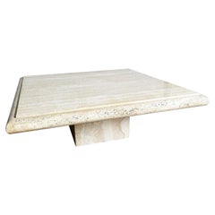 Mesa de centro cuadrada de travertino pulido italiano