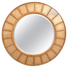 Espejo de pared dorado contemporáneo monumental Theodore Alexander