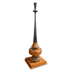 1980s Table Lamp in two types of Wood with Sculptural Design