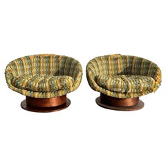Pair of Mcm Swivel Egg Chairs