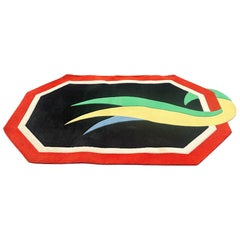 Postmodern Red Black Yellow Blue and Green Area Rug