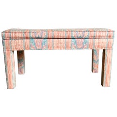 Postmodern Peach Purple and Blue Parsons Bench