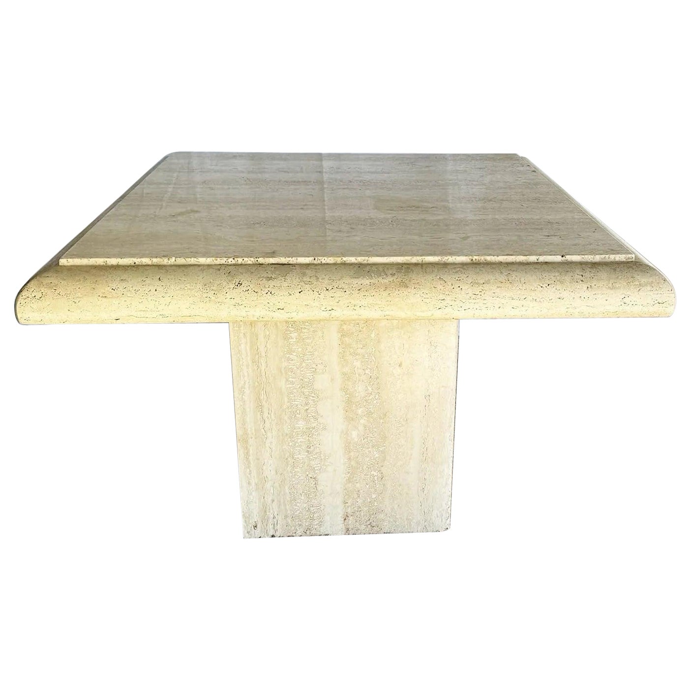 Mesa auxiliar cuadrada de travertino pulido italiano Bullnose