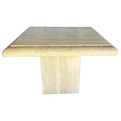 Mesa auxiliar cuadrada de travertino pulido italiano Bullnose