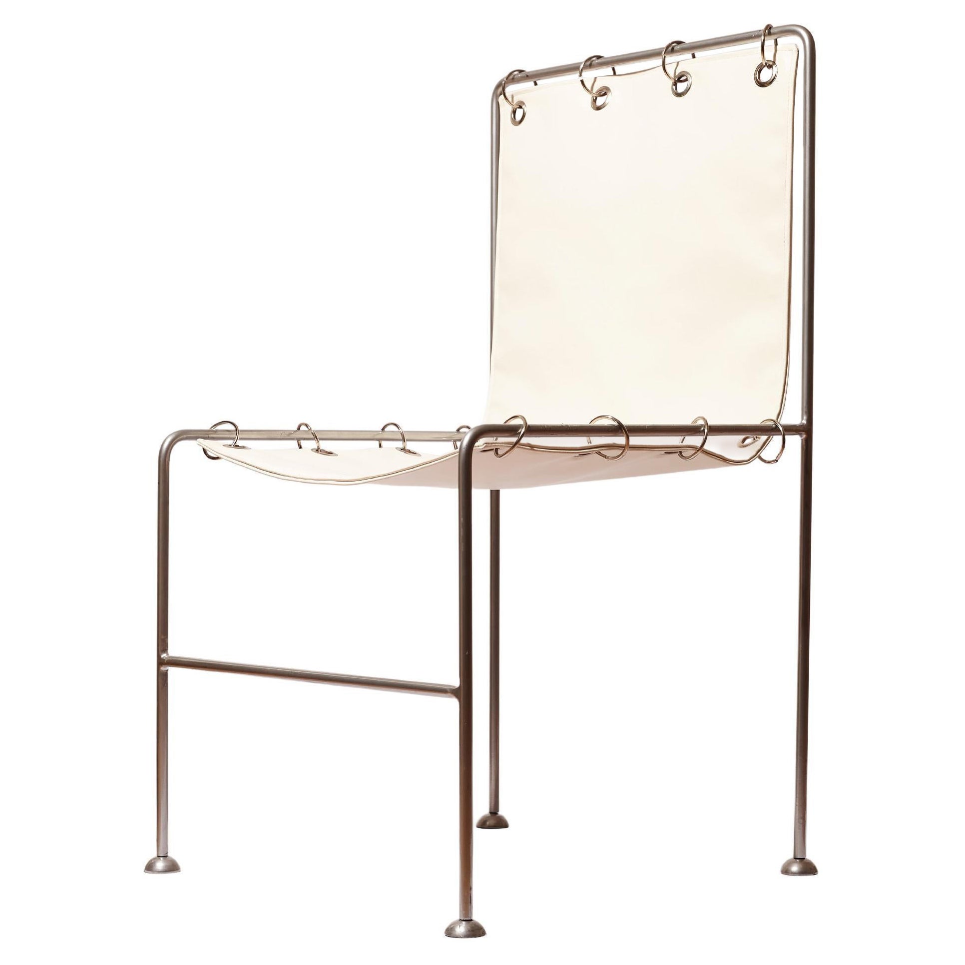 Institution Sculptural Chair, White Lamb Leather