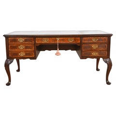 Sligh Georgian Flame Mahogany Leather Top Executive Writing Desk
