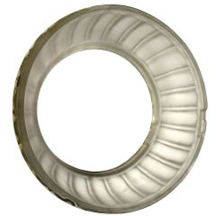 Vintage Art Deco Frosted Glass Ceiling Pendant Center Ring Shade