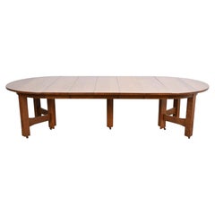 Tavolo da pranzo allungabile in quercia Mission Arts & Crafts di Gustav Stickley