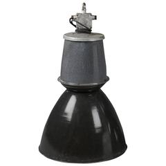 Large Black and Gray Czech Factory, Industrial Pendant Lamp