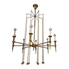 Mid Century /Modern Chandelier  Solid Brass , After Parzinger