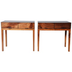 Pair of Nightstands with Hot Rolled Steel Case