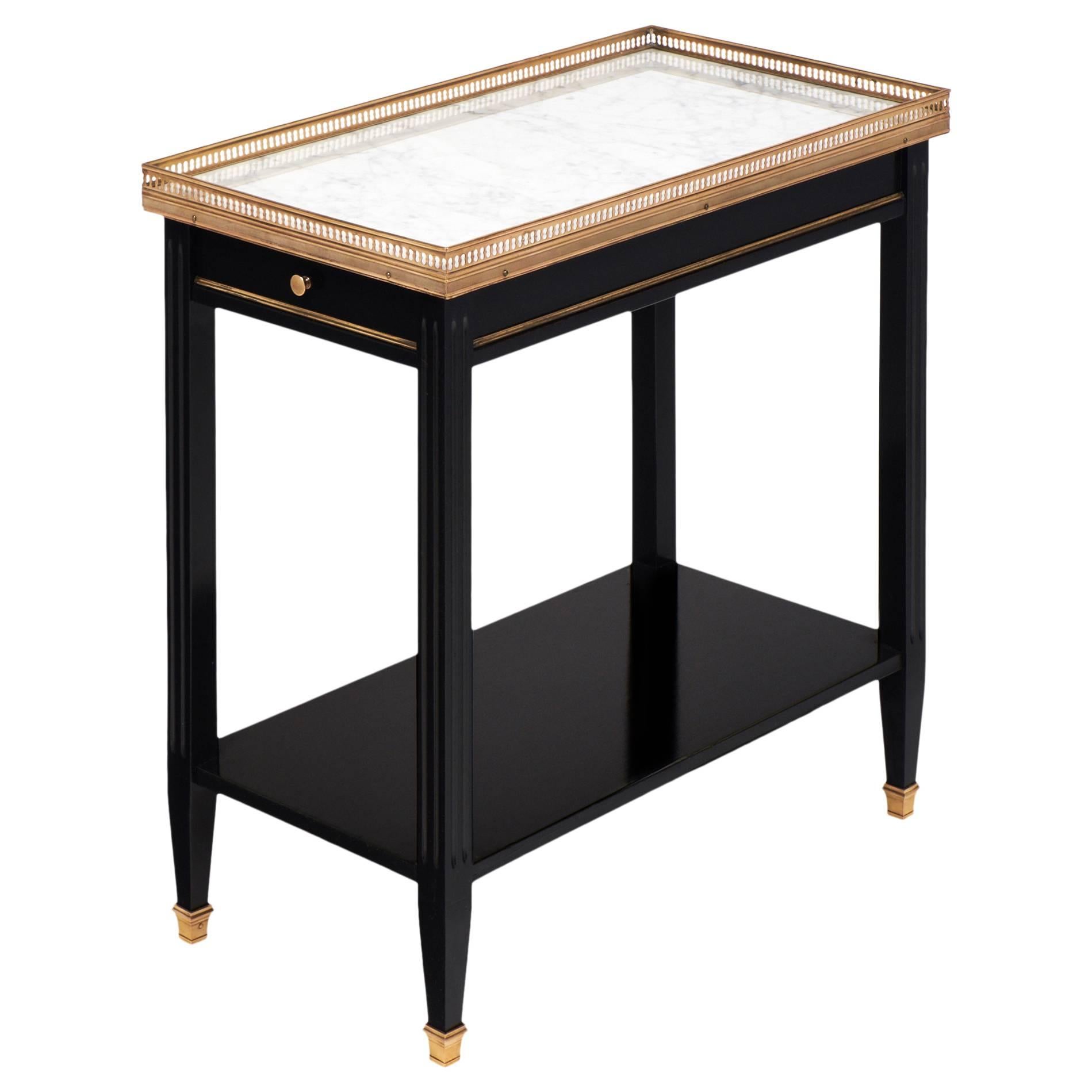 Antique French Side Table with Marble Top by Maison Jansen