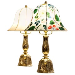 Josef Frank Fabric /Josef Hoffmann Wiener Werkstaette Table Lamp, Re-Edition