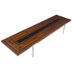 Large 8' Santos Rosewood Coffee Table on Steel Legs