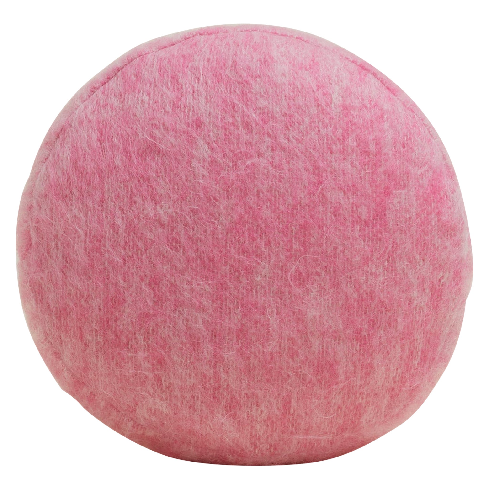 Cuscino rotondo in morbido mohair rosa 45 cm