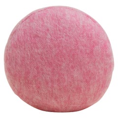Almohada redonda de mohair suave en rosa 45 cm