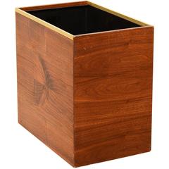 Vintage Mid-Century Modern Walnut Planter / Waste Basket Qualiton