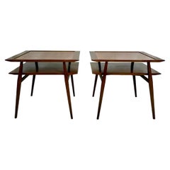 Tables d'appoint Gio Ponti en noyer pour M. Singer & Sons - une paire