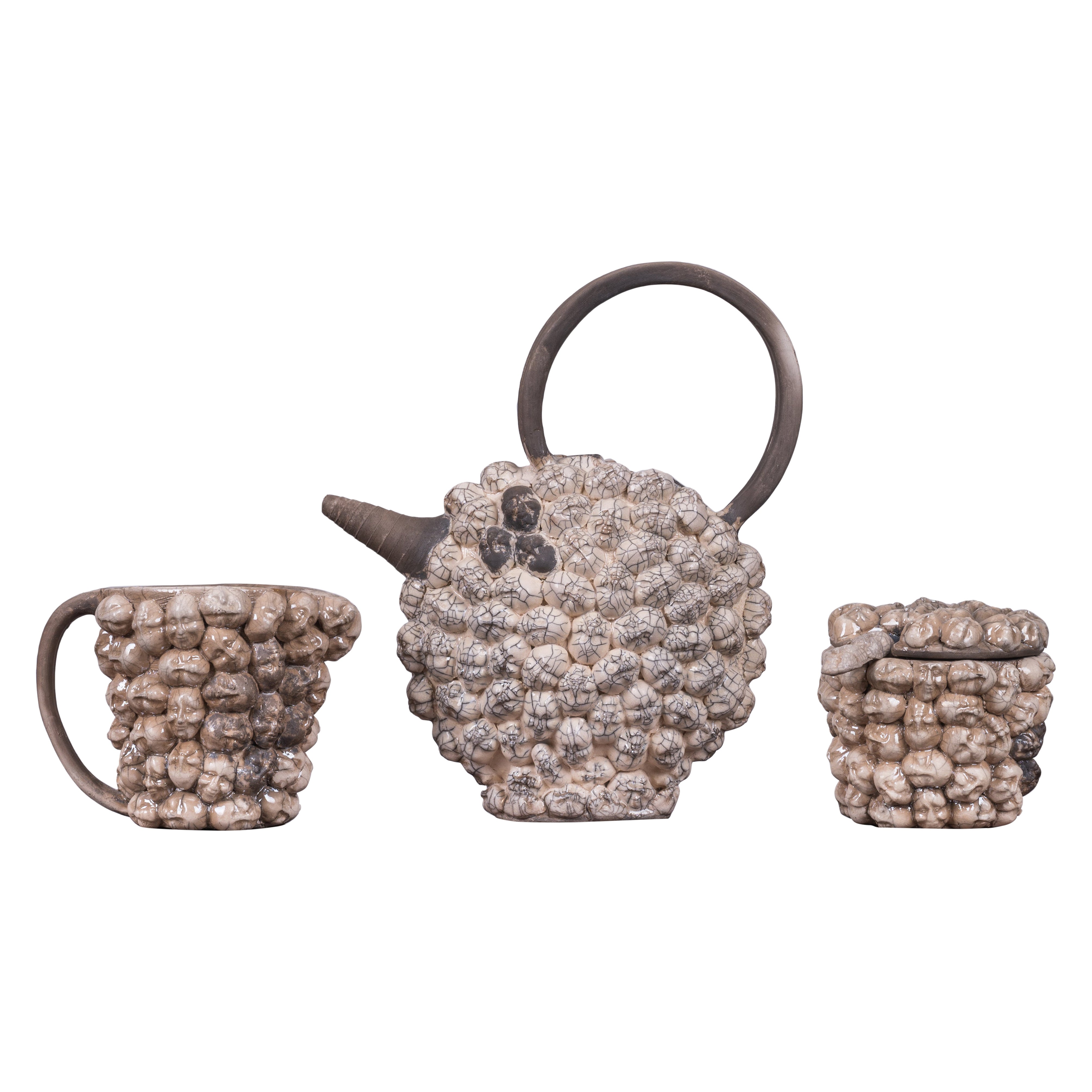 A Doll Head Studio Pottery Tea Set