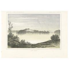 Paisaje Sereno del Lago Jessie en Dakota - Litografía Tintada Publicada  in 1856
