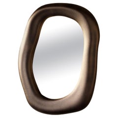 Free form Sculptural Wall Mirror in Rust Color / Bronze Finish