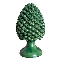 Handmade Sicilian Ceramic Pine Nut Italian Pottery