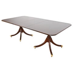 Baker Furniture, ausziehbarer Esstisch aus georgianischem Mahagoni mit doppeltem Sockel