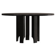 Grande table à manger ronde sculpturale en chêne français massif Acer par Mokko