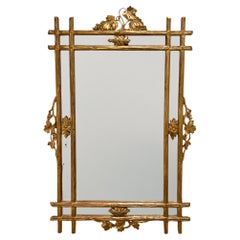 French 19th Century Giltwood Mirror With Vines and Grapes