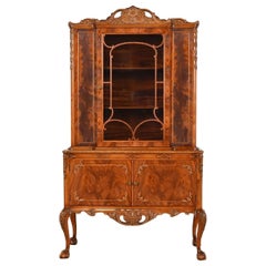Romweber Chippendale Flame Mahogany Breakfront Bookcase Cabinet, Circa 1920s