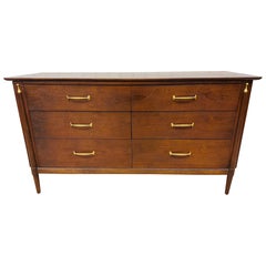 Mid-Century Modern Drexel 6-Drawer Walnut Dresser