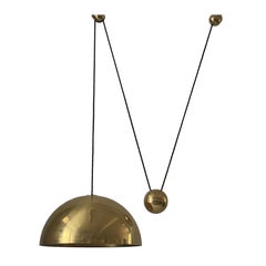 Brass Counterweight Pendant Lamp by Florian Schulz, 1970s, Germany
