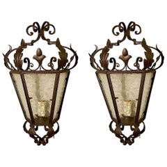 Five Wrought Iron Italian Sconces or Wall Lights , 1970'