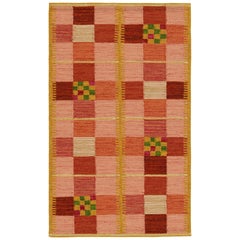 Rug & Kilim’s Scandinavian Style Rug in Pink, with Colorful Geometric Pattern