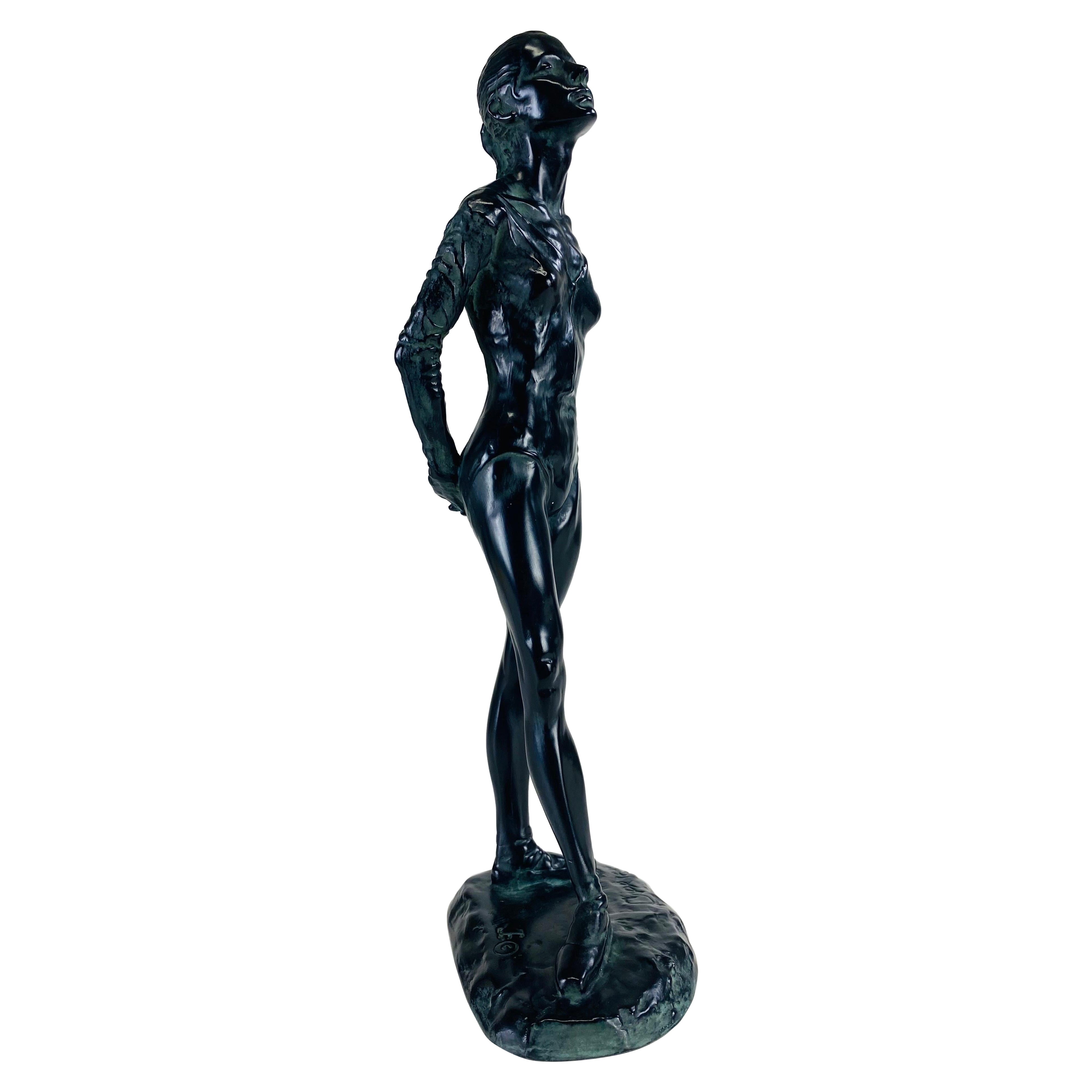 Scultura di ballerina femminile vintage di metà secolo