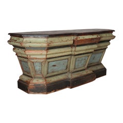 19th Century Spanish Original Painted Shop Counter