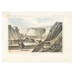 Vista Majestic del Canyon del fiume Marias presso Great Falls, Montana - Lito del 1856