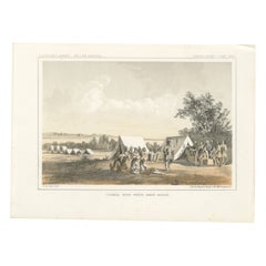 Stampa storica del Consiglio dei Piedi Neri vicino alle stazioni commerciali del fiume Missouri - 1856