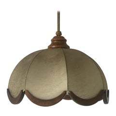 Lampada a sospensione Cocoon Flower Design con dettagli in Wood, anni '60, Germania