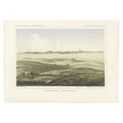 Litografia colorata del 1856 delle vaste pianure delle Montagne Rocciose: Una vista verso ovest