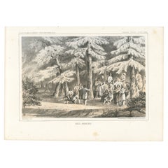 Versammlung der Nez Perces: Eine Vivid Lithographie aus dem 19. Jahrhundert über das Leben im pazifischen Nordwesten